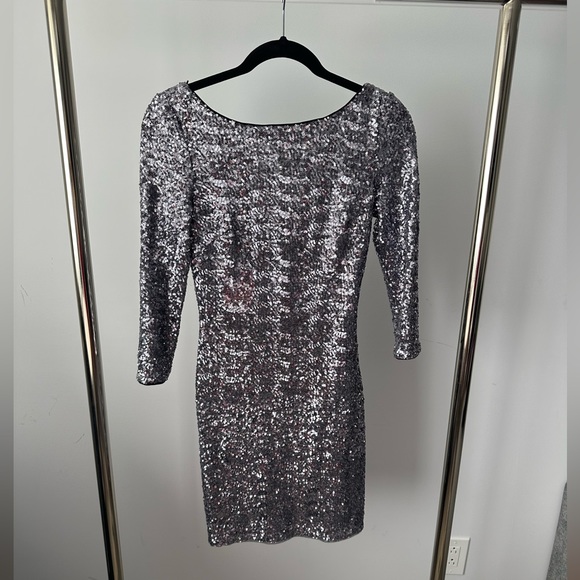 Aqua Sequin Party Dress - Picture 2 of 5